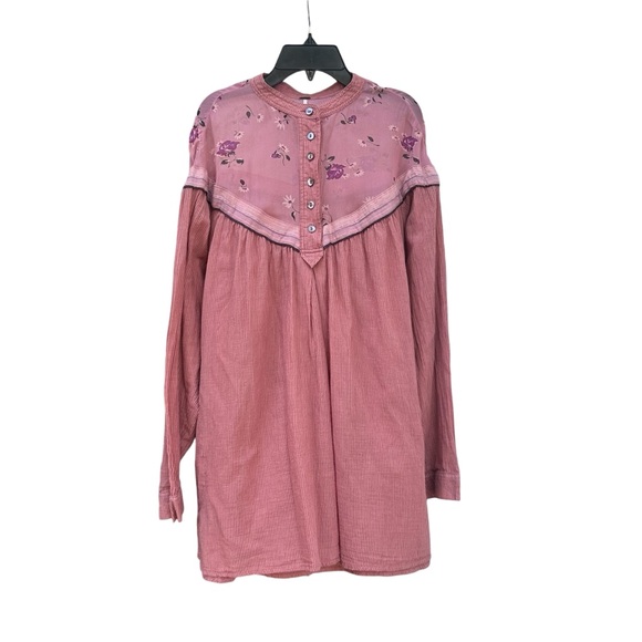 Free People Hearts and Colors Tunic Medium Oversized Cottagecore Lagenlook Fairy - Picture 13 of 16